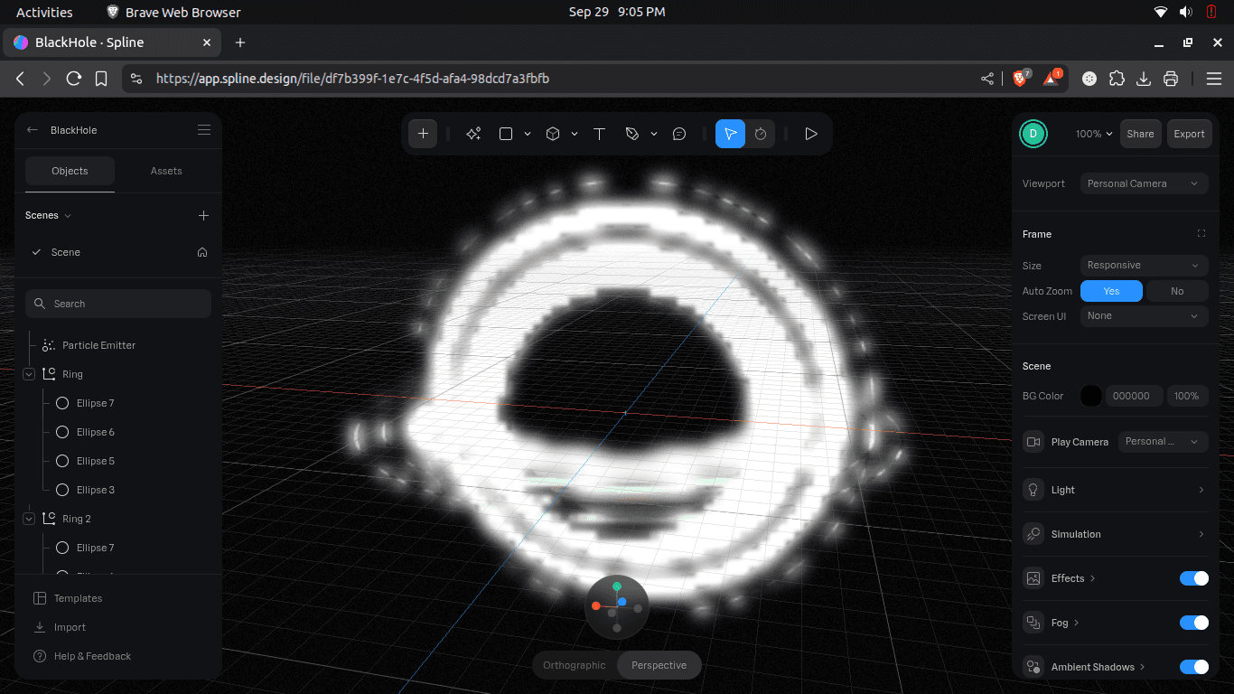 BlackHole 3D - made using Spline and React