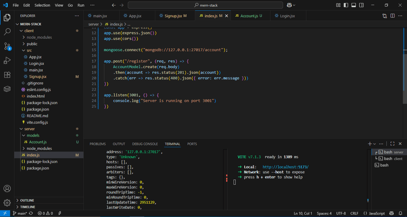 mern skeleton project